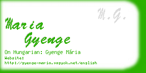 maria gyenge business card