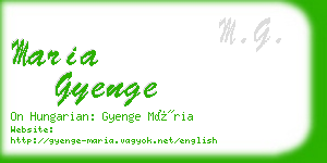 maria gyenge business card